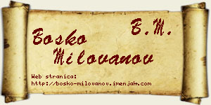 Boško Milovanov vizit kartica